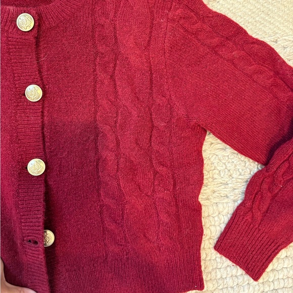 J.crew burgundy sweater jacket - Picture 4 of 7